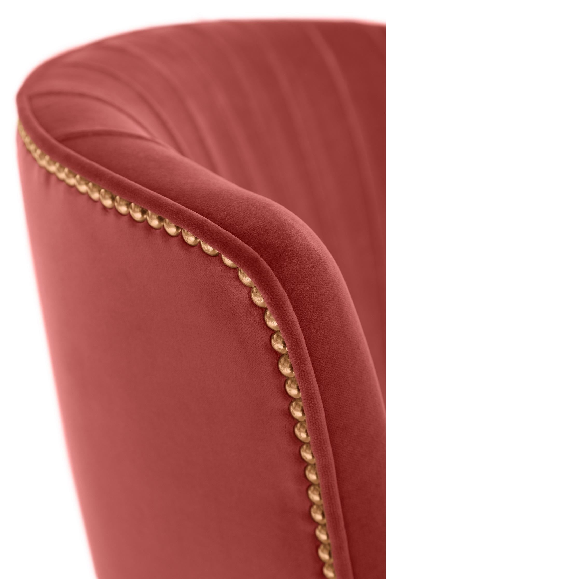 Portuguese Art Deco Inspired Armchair w/ Seaming Details On The Back For Sale