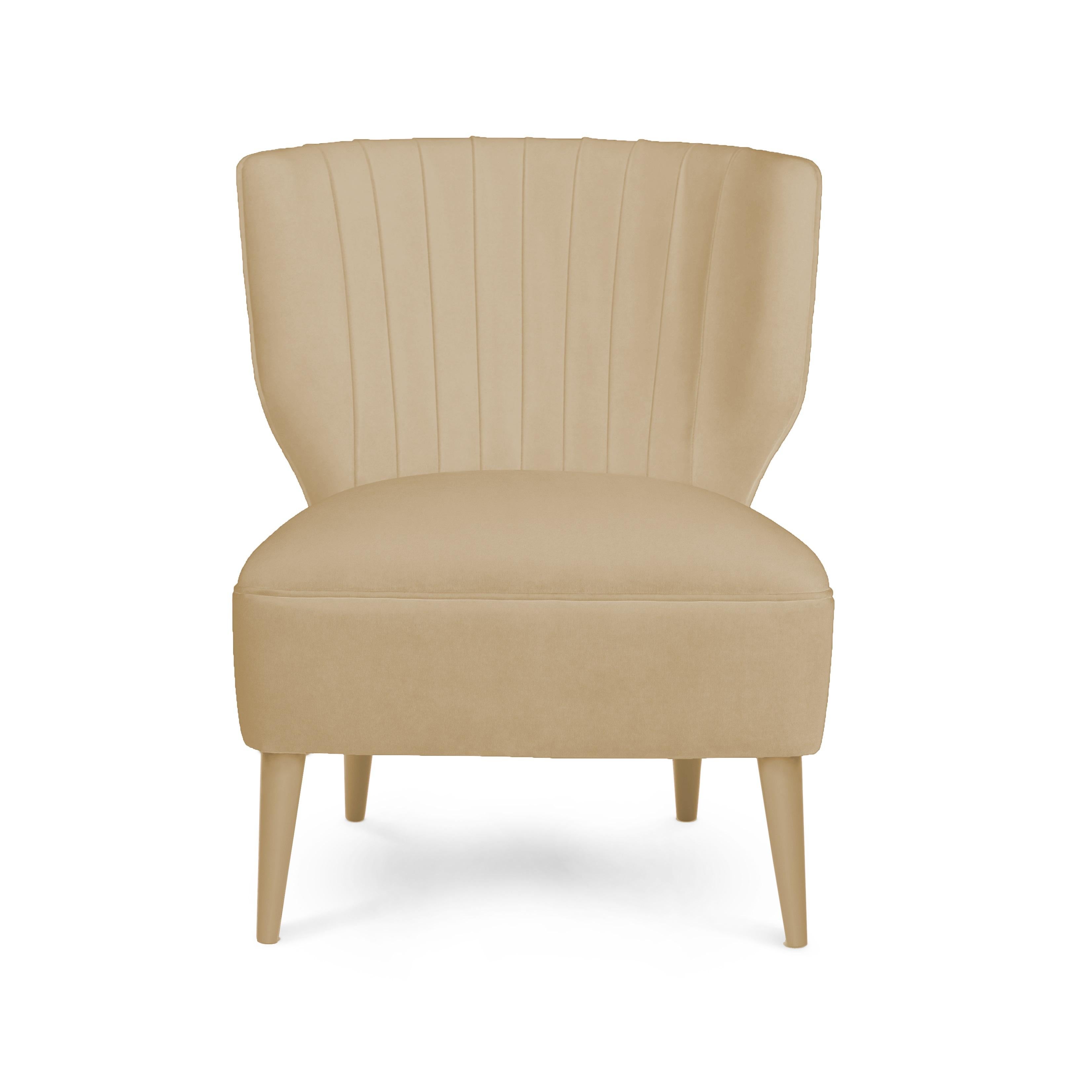Contemporary Art Deco Inspired Armchair w/ Seaming Details On The Back For Sale
