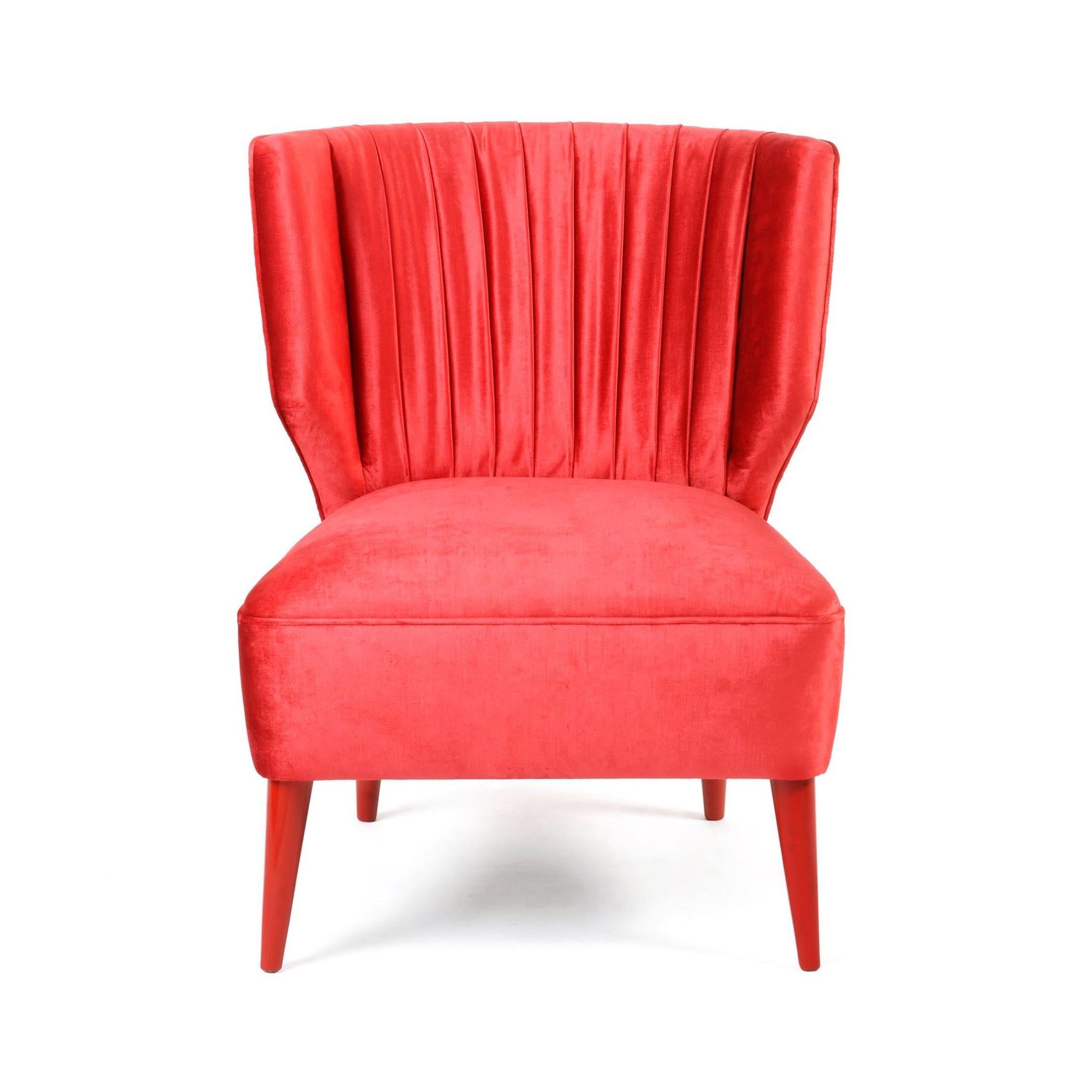 Art Deco Inspired Armchair w/ Seaming Details On The Back For Sale 1