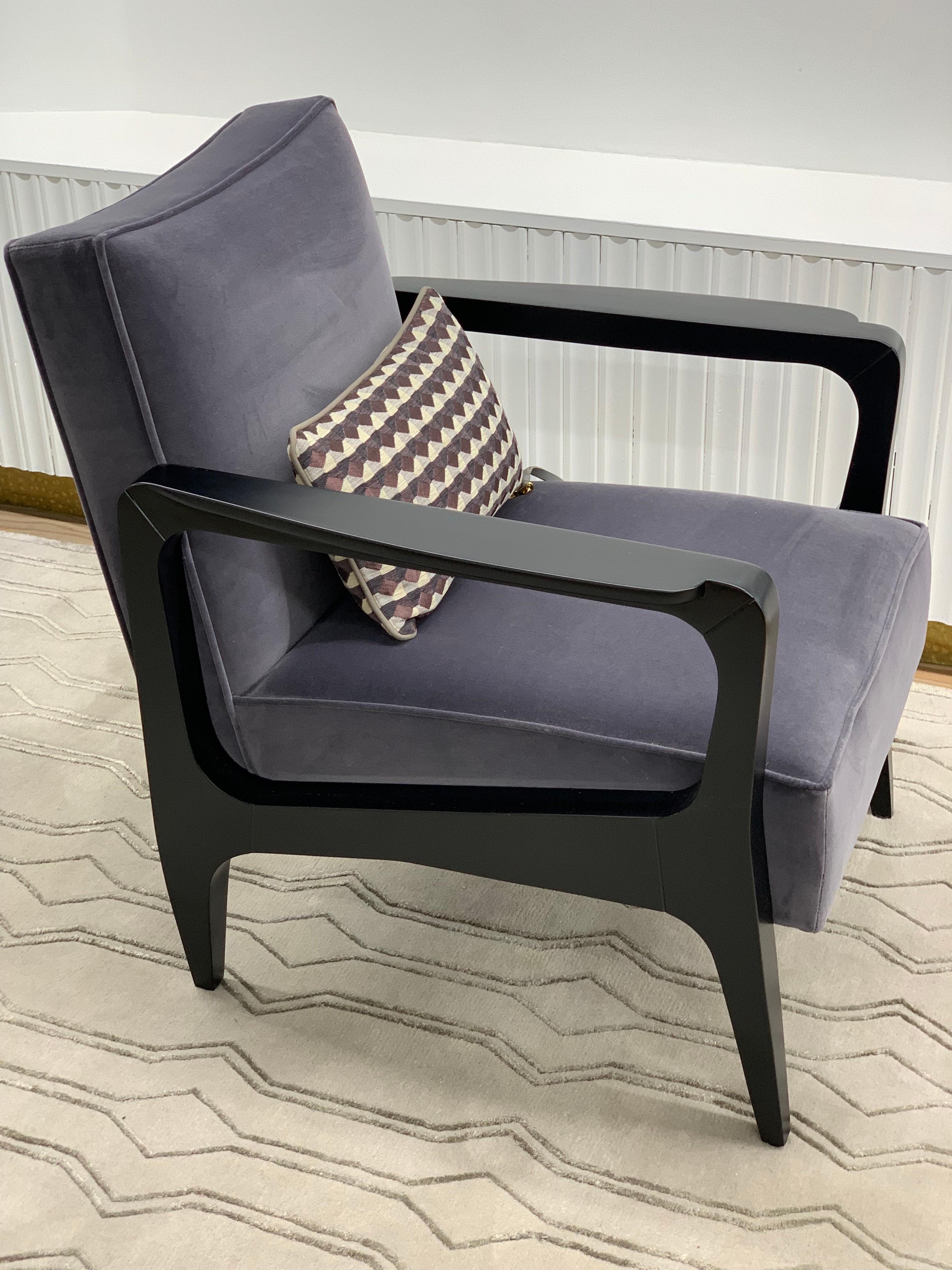 grey armchair