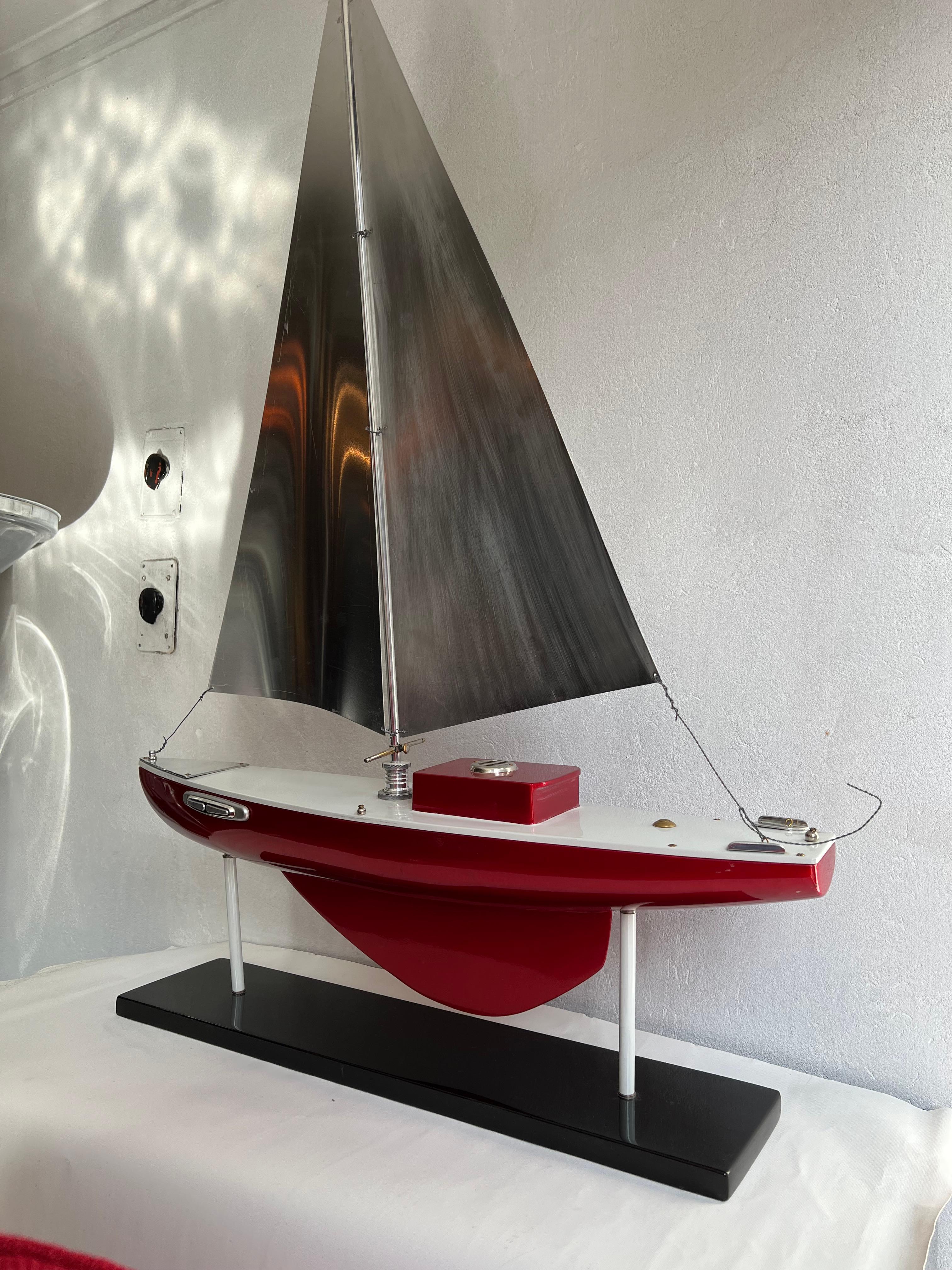 Contemporary Art Deco Inspired Boat in Wood and steel  Designer: Marcelo Peña, 2014 For Sale