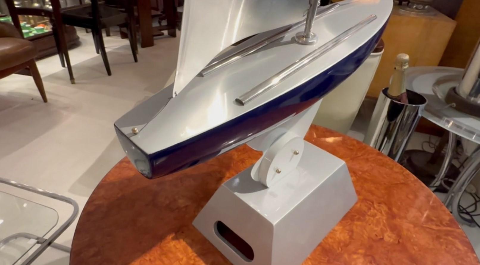 Art Deco Inspired Boat in Wood and steel  Designer: Marcelo Peña, 2024 For Sale 3