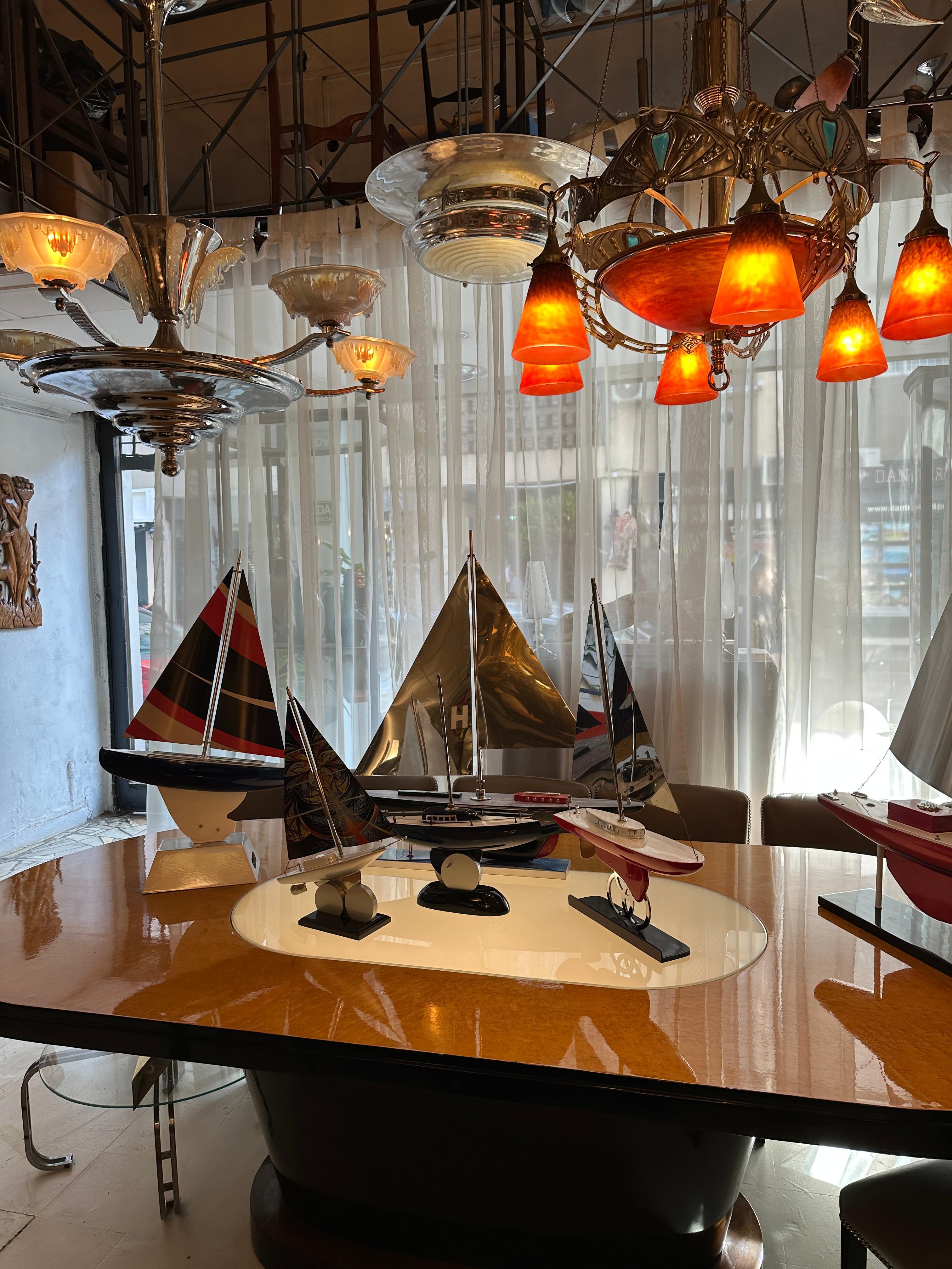 Art Deco Inspired Boat in Wood and steel  Designer: Marcelo Peña, 2024 For Sale 9