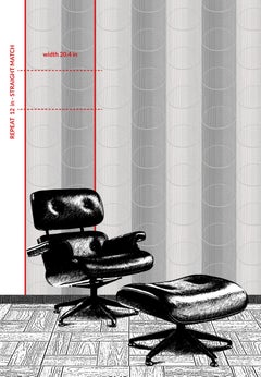 Art Deco Inspired Brown and Grey Wallpaper: Des Cercles Tobacco Leaf