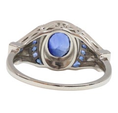 Art deco inspired , Ceylon Sapphires & Diamonds in Platinum ring