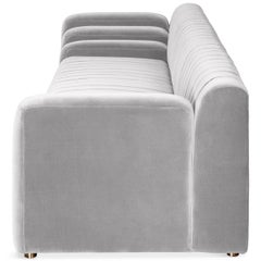 Art Deco Inspired Channel Tufted Sofa in Velvet