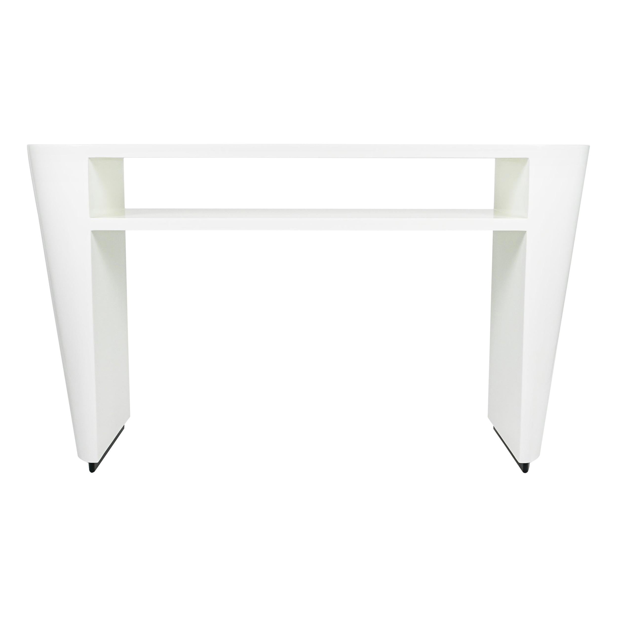 Art Deco Inspired Chevron Top Lacquered Console Table