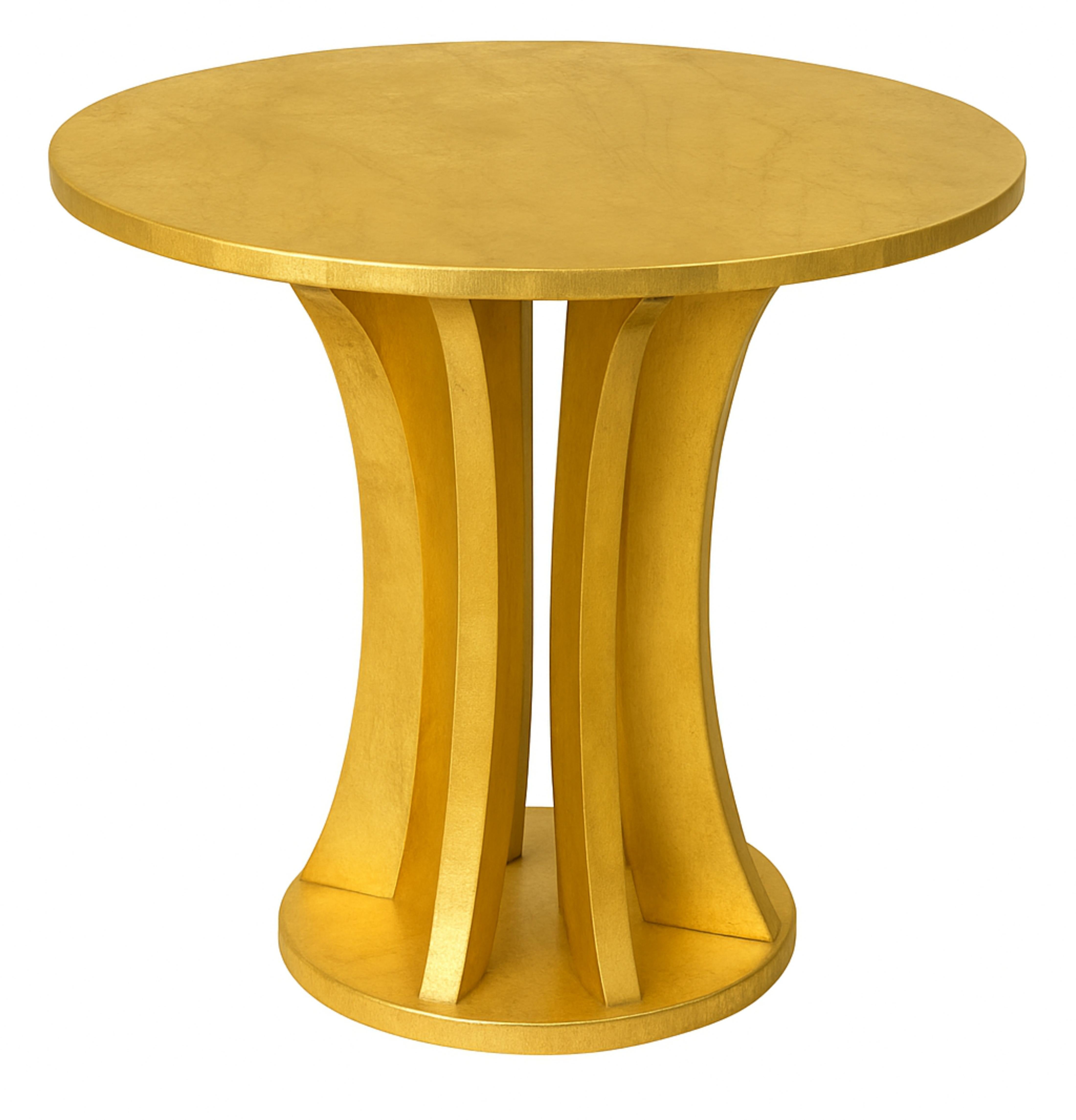 Doré Guéridon circulaire doré d'inspiration Art Déco, 20e siècle en vente