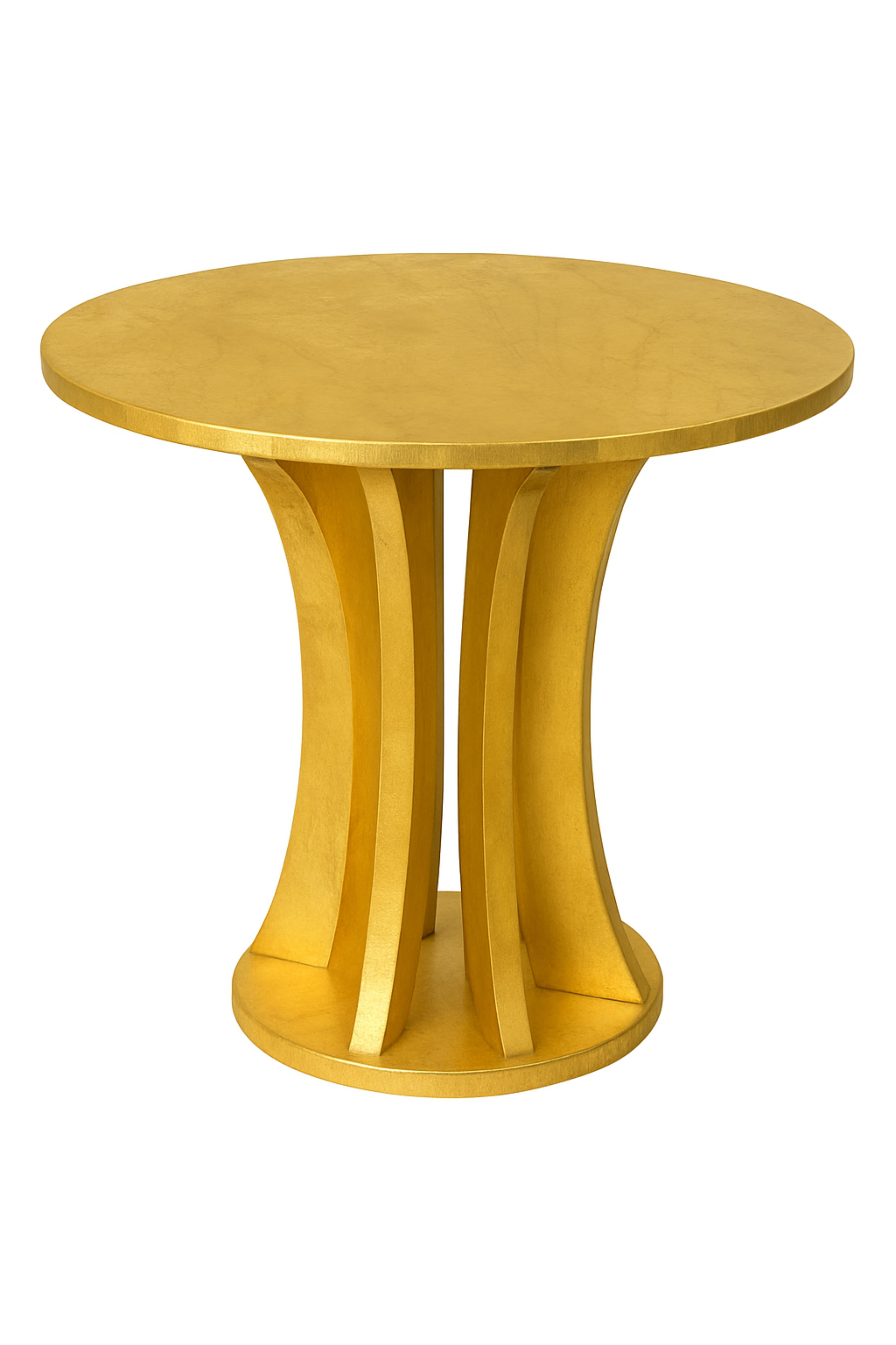 20ième siècle Guéridon circulaire doré d'inspiration Art Déco, 20e siècle en vente