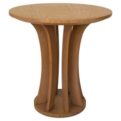 Art Deco Inspired Circular Pine Pedestal Table, 20th Century