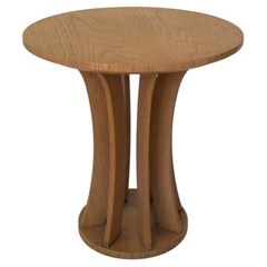 Art Deco Inspired Circular Pine Pedestal Table, 20th Century