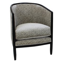 Art Deco Inspired Club Chair in Mahogany & Cut Velvet