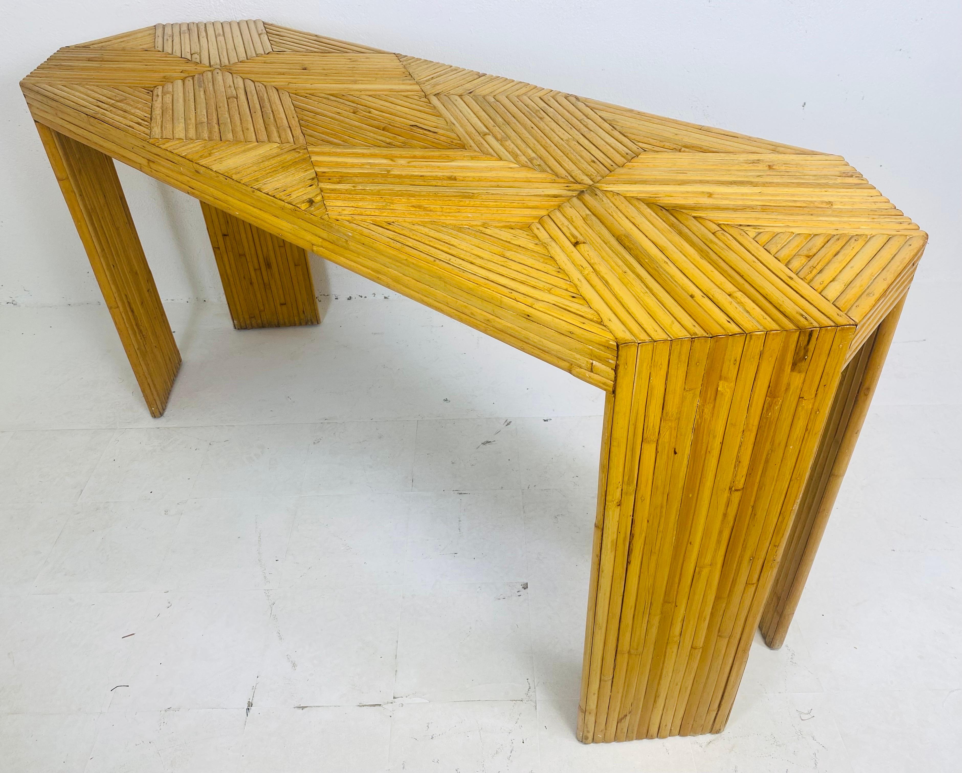 Art deco inspired coastal bamboo console in the matter of Maguire For Sale 5