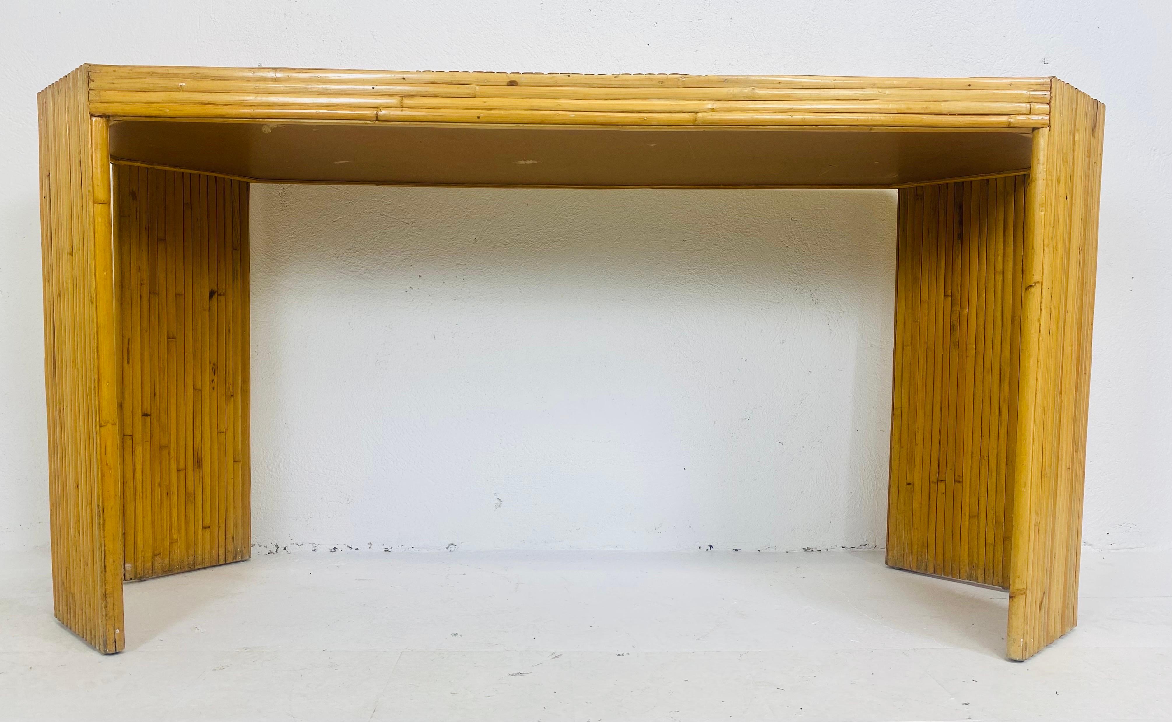 Art Deco Art deco inspired coastal bamboo console in the matter of Maguire For Sale