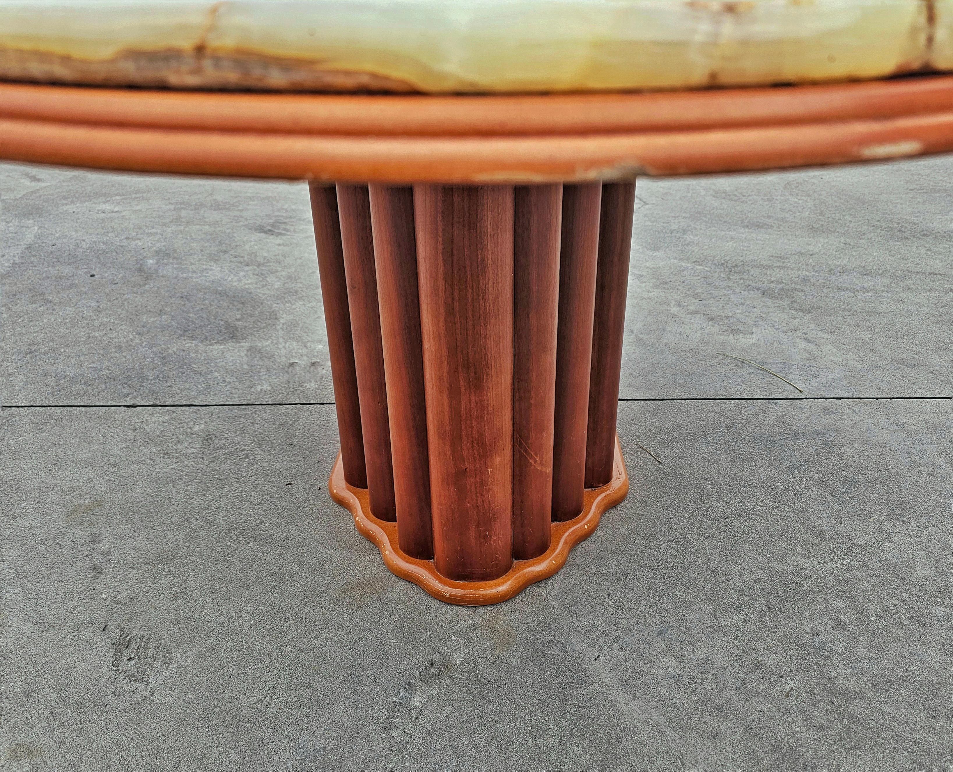Art Deco Inspired Coffee Table with Onyx Top by Hohnert Design, Germany 1970s For Sale 10