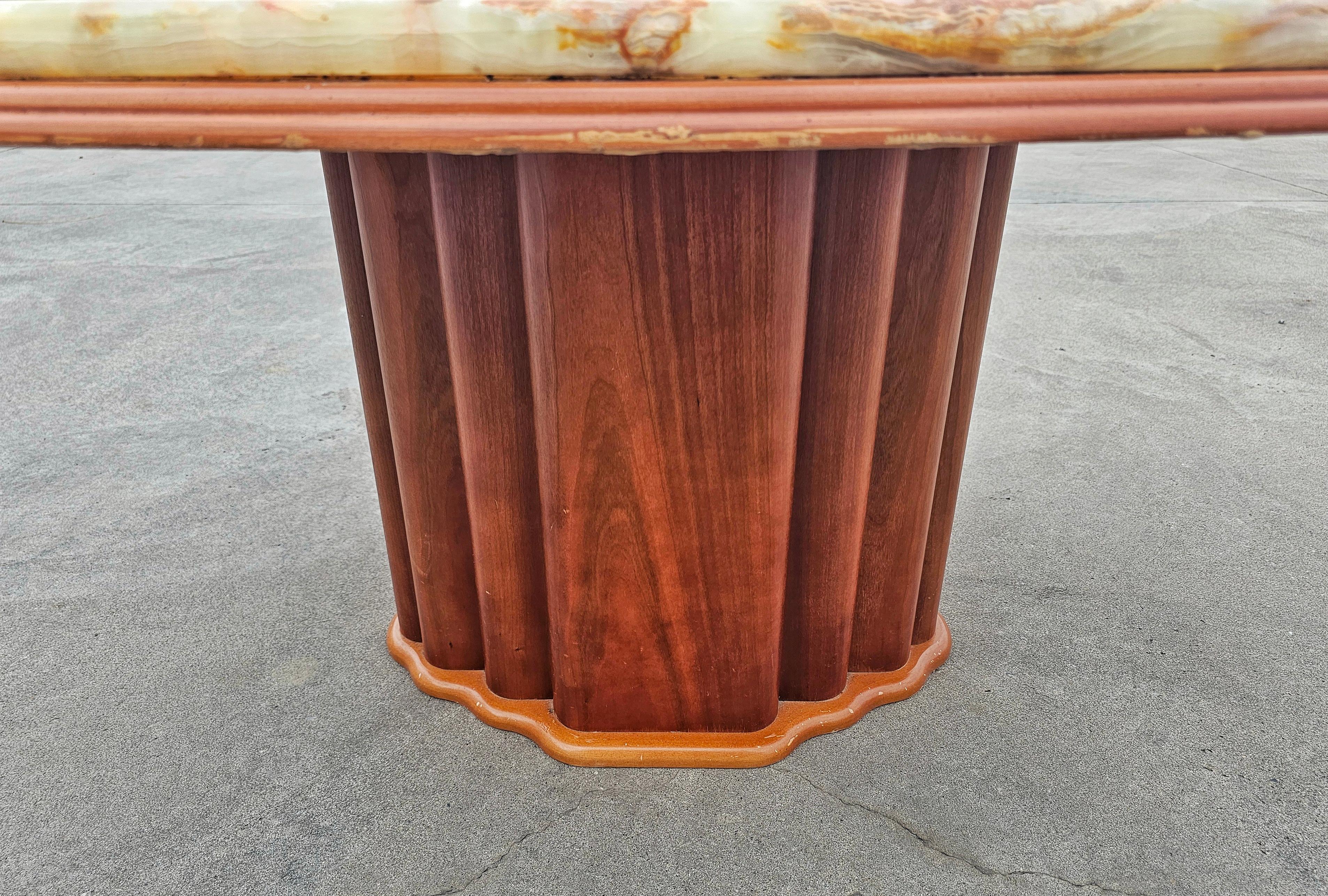 Art Deco Inspired Coffee Table with Onyx Top by Hohnert Design, Germany 1970s For Sale 5