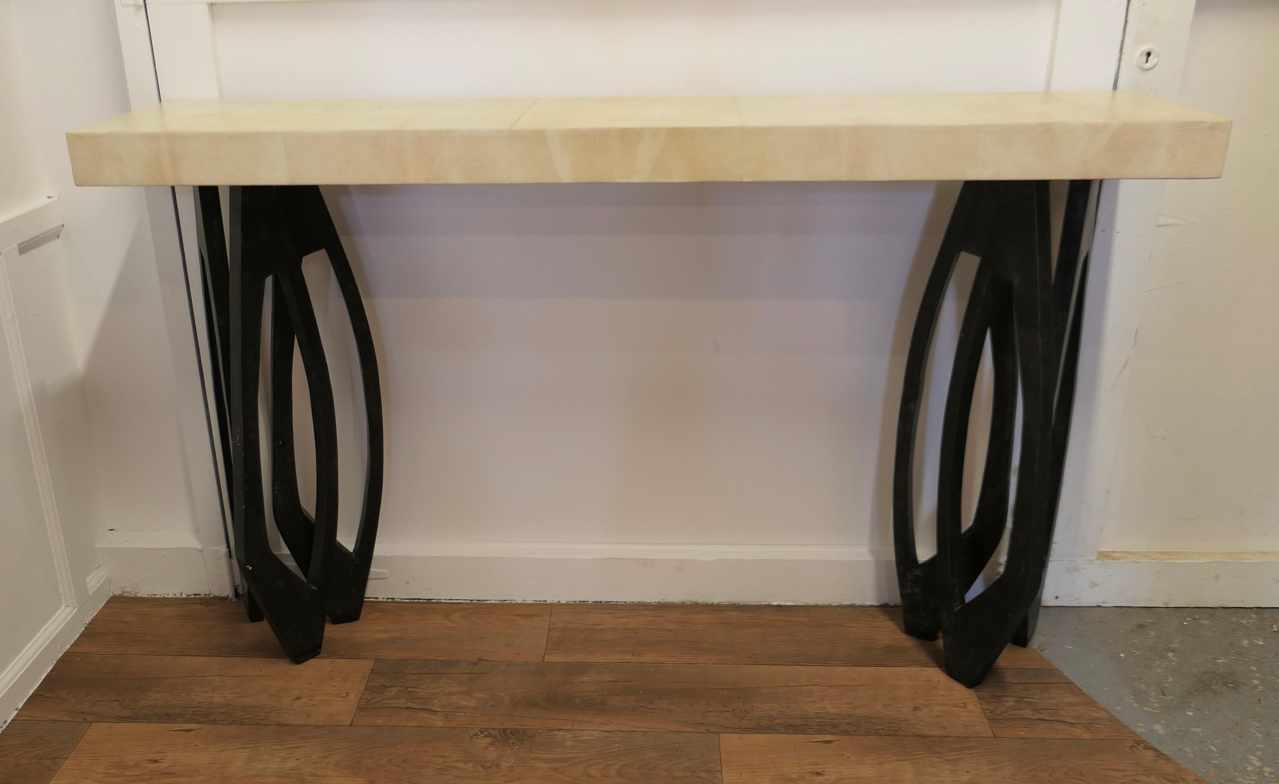 Art Deco Inspired Console Table by R&Y Augousti Design the Table Is a Handmade For Sale 4