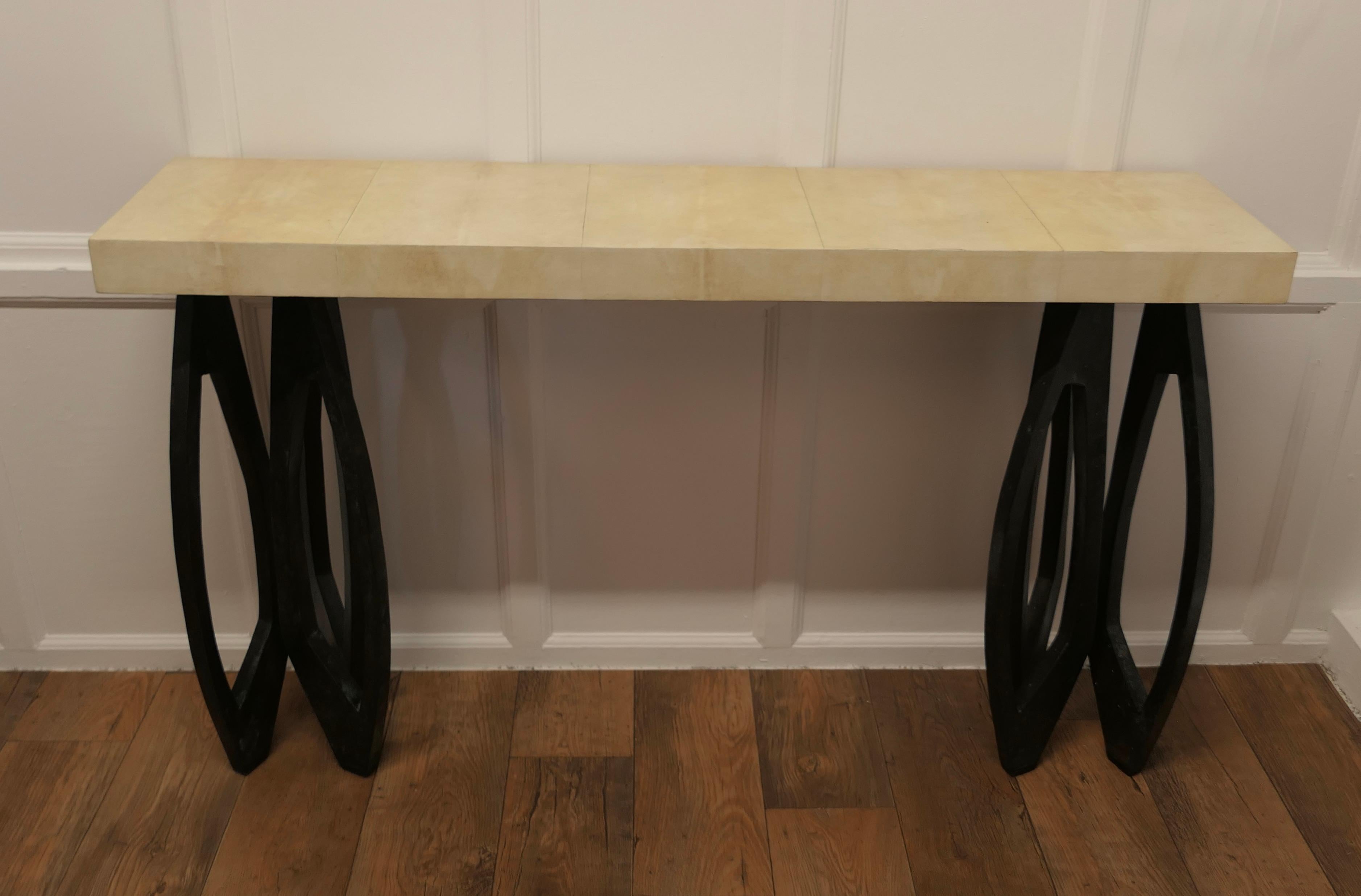 Modern Art Deco Inspired Console Table by R&Y Augousti Design the Table Is a Handmade For Sale