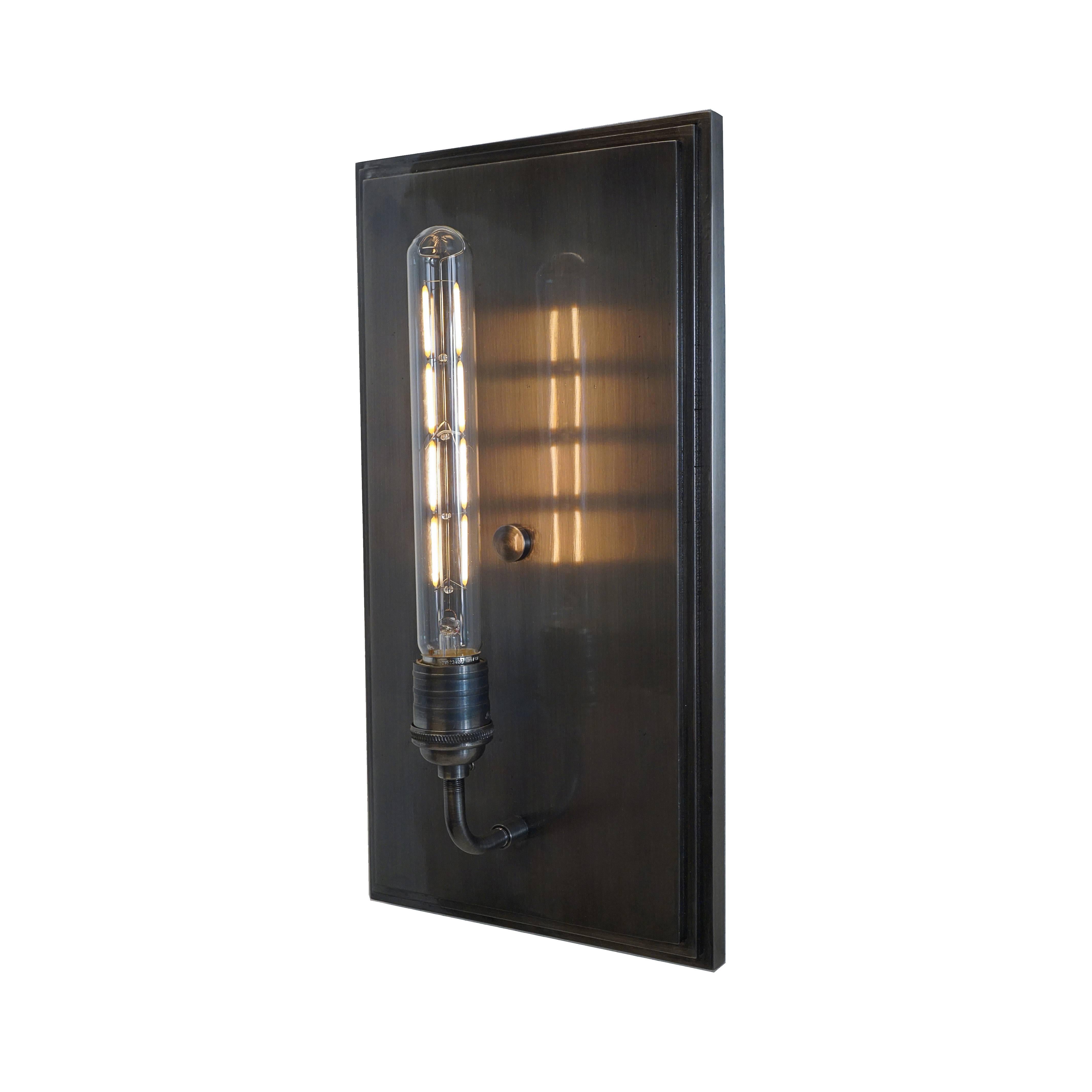 Forthright in its Art Deco inspired step design with clean lines and contemporary styling, this is an elegant interior sconce that is sure to be revered as a piece of art in any room.

Fixture shown in SBLC Pewter finish.

Hand-forged in heavy gauge
