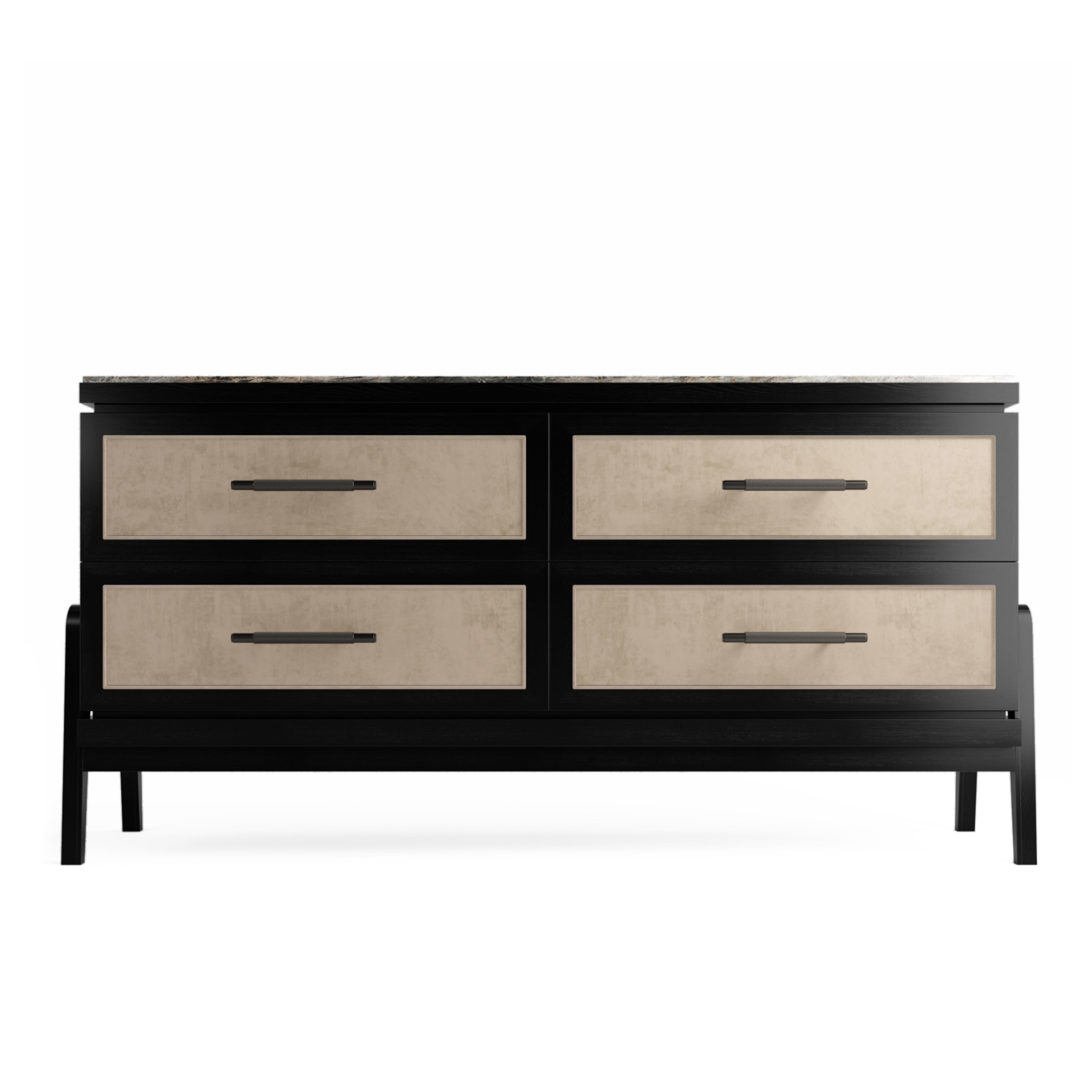 Enhance your living space with the epitome of luxury furniture - the Cupid Chest of Drawer II. This exquisite piece, crafted by the talented Joao Botelho, is a true masterpiece that exudes elegance and sophistication. The sleek lines and strong