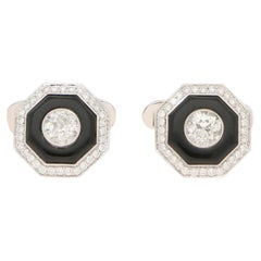 does target sell cufflinks Art Deco Inspired Diamond and Onyx Target Cufflinks Set in Platinum