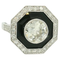 Art Déco inspired diamond and spinelle ring
