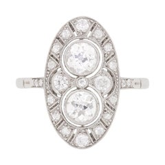 Art Deco Inspired Diamond Cluster Ring, circa 1950s