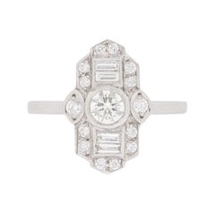 Art Deco Inspired Diamond Cluster Ring, circa 1950s