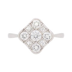 Late Deco 0.80ct Diamond Cluster Ring, circa 1940s