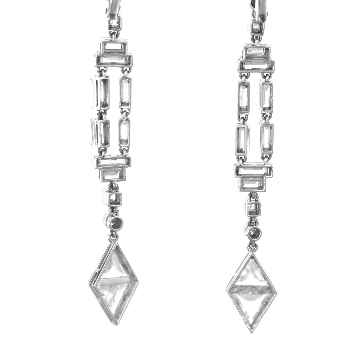 Art Deco Inspired Diamond Earrings In New Condition In Beverly Hills, CA