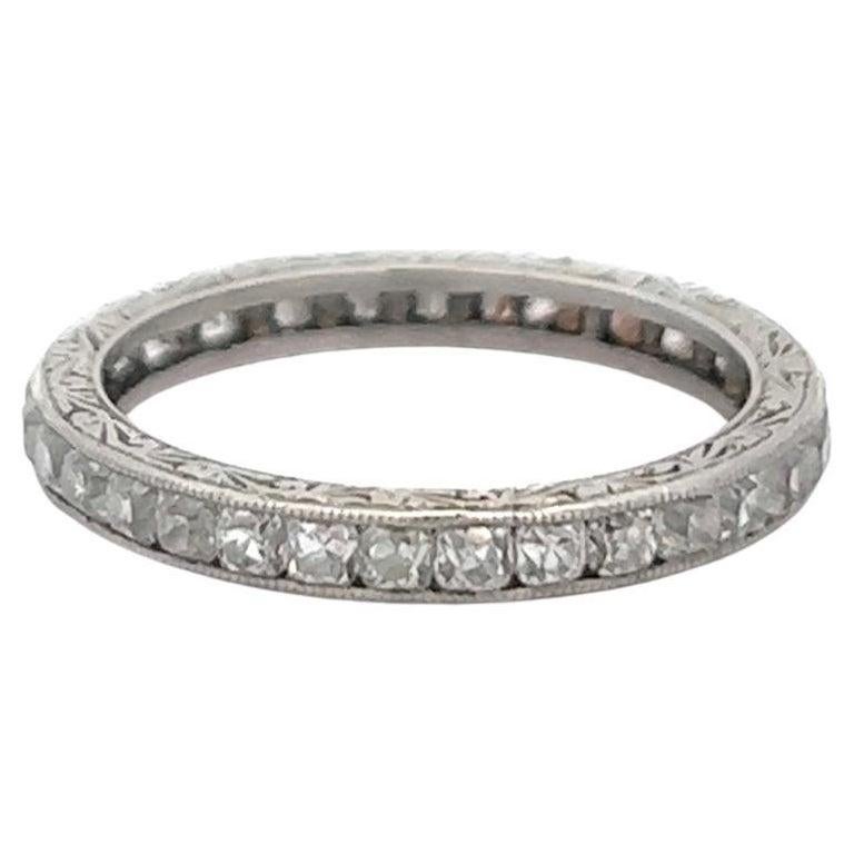 Art Deco Inspired Diamond Platinum Eternity Band In New Condition For Sale In Beverly Hills, CA
