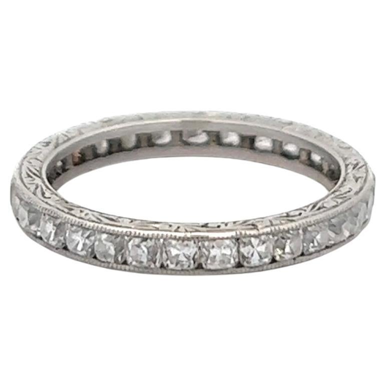 Art Deco inspirierter Diamant-Platin-Eternity-Ring