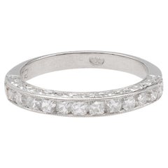 Art Deco inspirierter halber Eternity-Ring aus Platin mit Diamanten