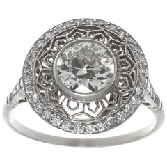 Art Deco Inspired Diamond Platinum Ring