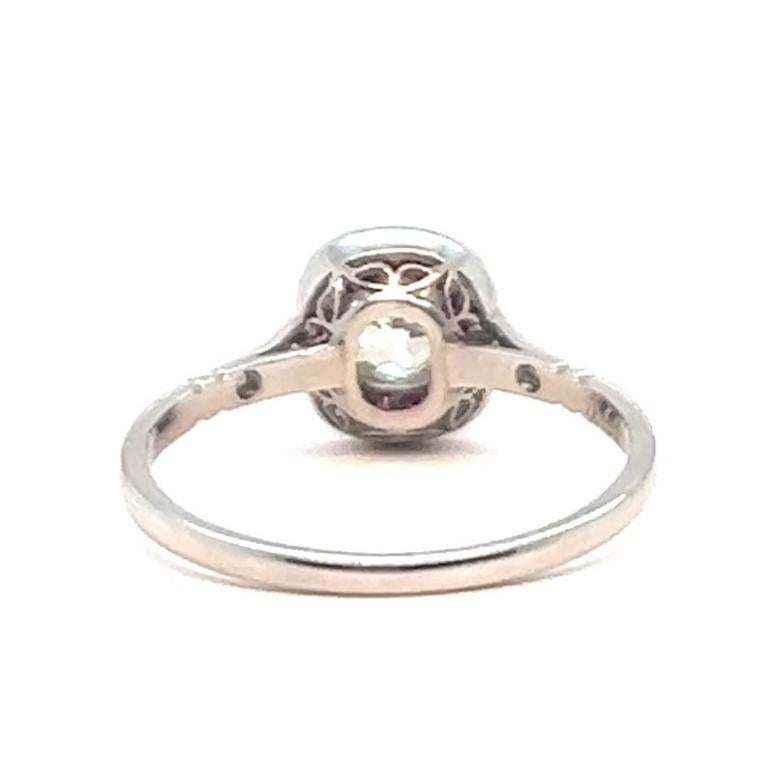Art Deco Inspired Diamond Ruby Platinum Engagement Ring For Sale 2