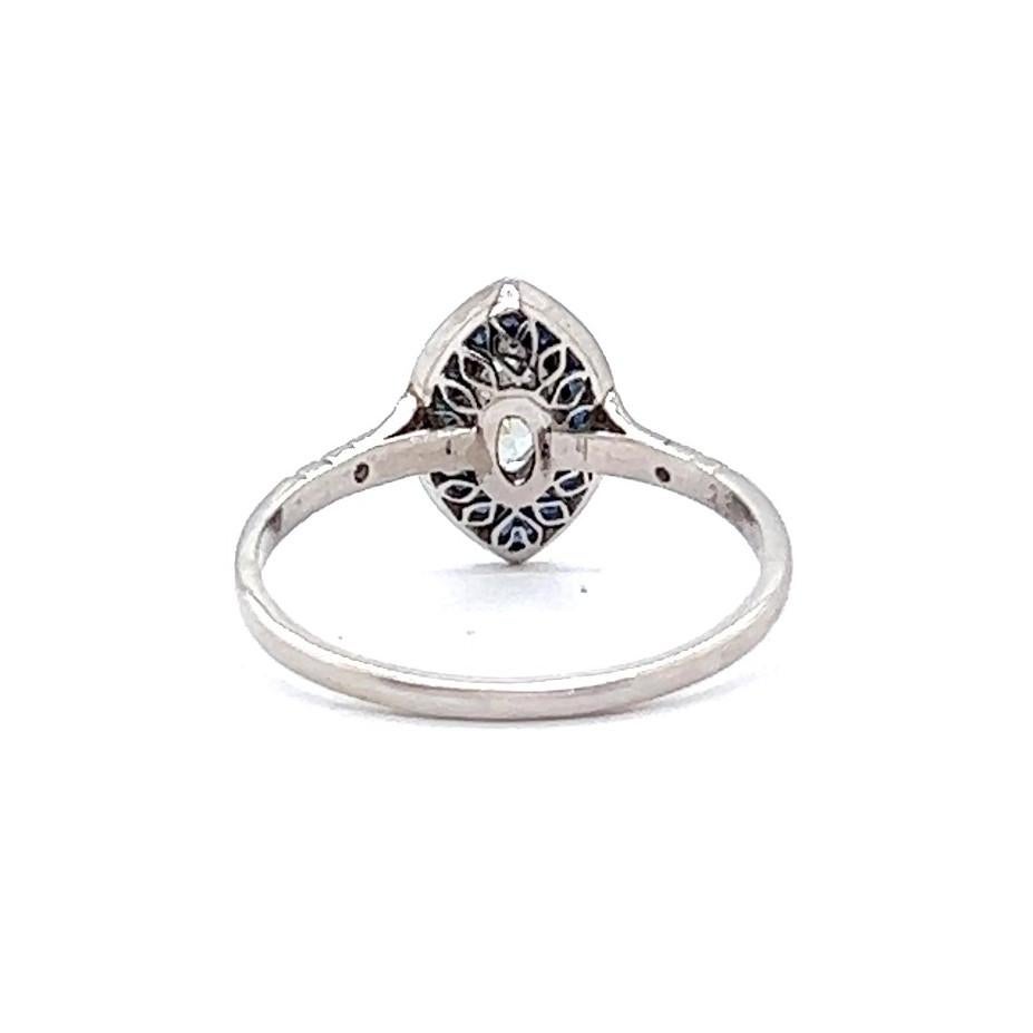 Art Deco Inspired Diamond Sapphire Engagement Ring 2