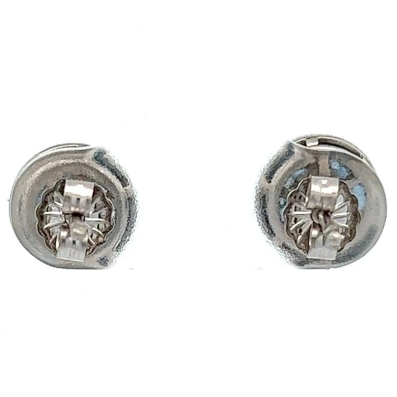 Art Deco Inspired Diamond Sapphire Platinum Target Stud Earrings In New Condition In Beverly Hills, CA