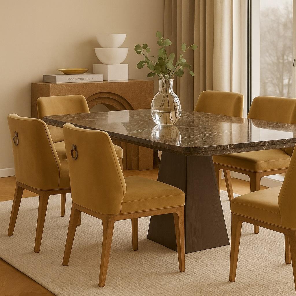 Art Deco Inspired Dining Chair w/ Brass Ring Handle By Jose Castro In condizioni Nuovo in vendita a NEW YORK, NY