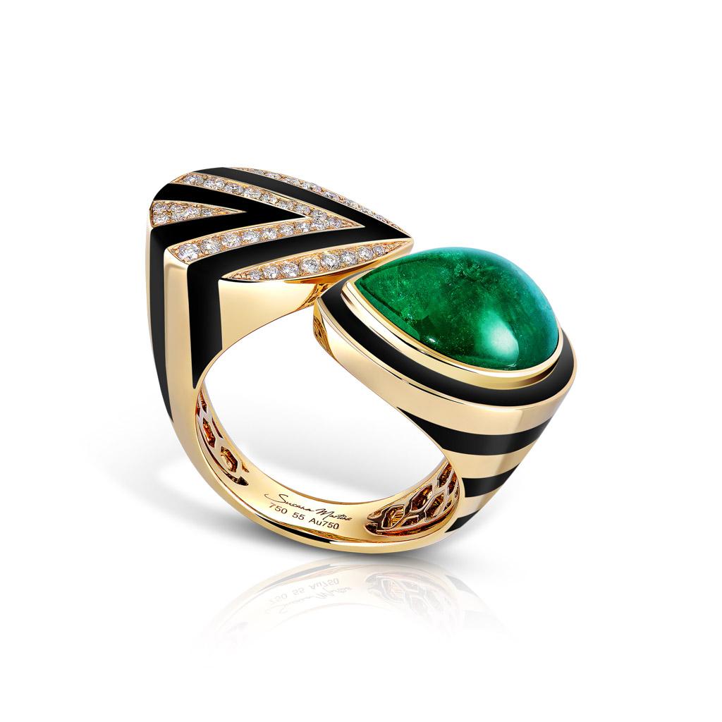 Art déco-inspirierter Smaragd-Ring im Angebot 4
