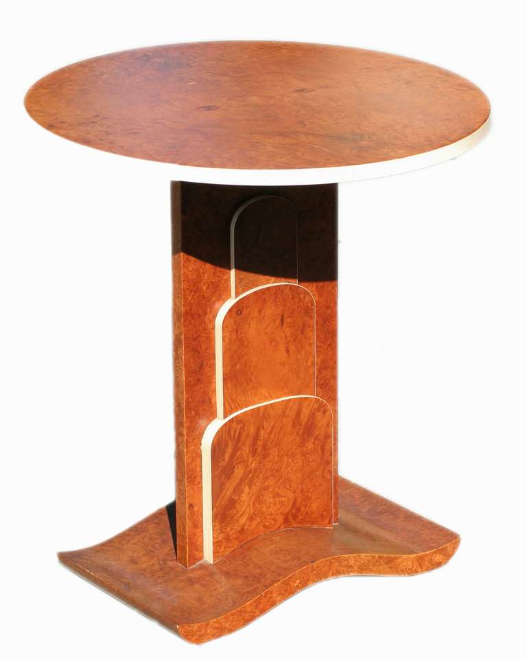 American Art Deco Inspired Flip Table Pair in a Jacques Ruhlmann Manner