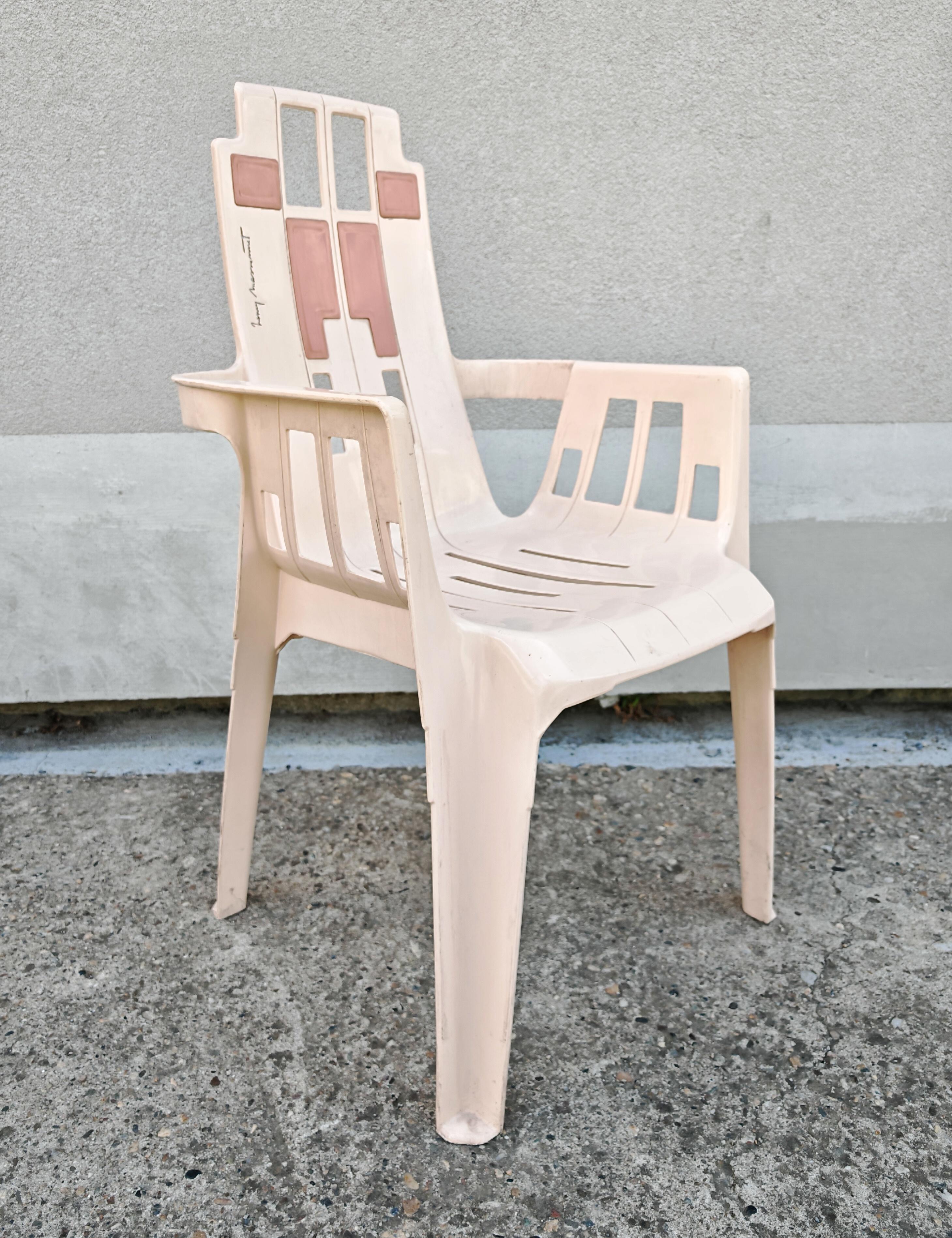 Set da giardino di ispirazione Art Déco, tavolo e 6 sedie di Pierre Paulin, Francia 1988 in vendita 7