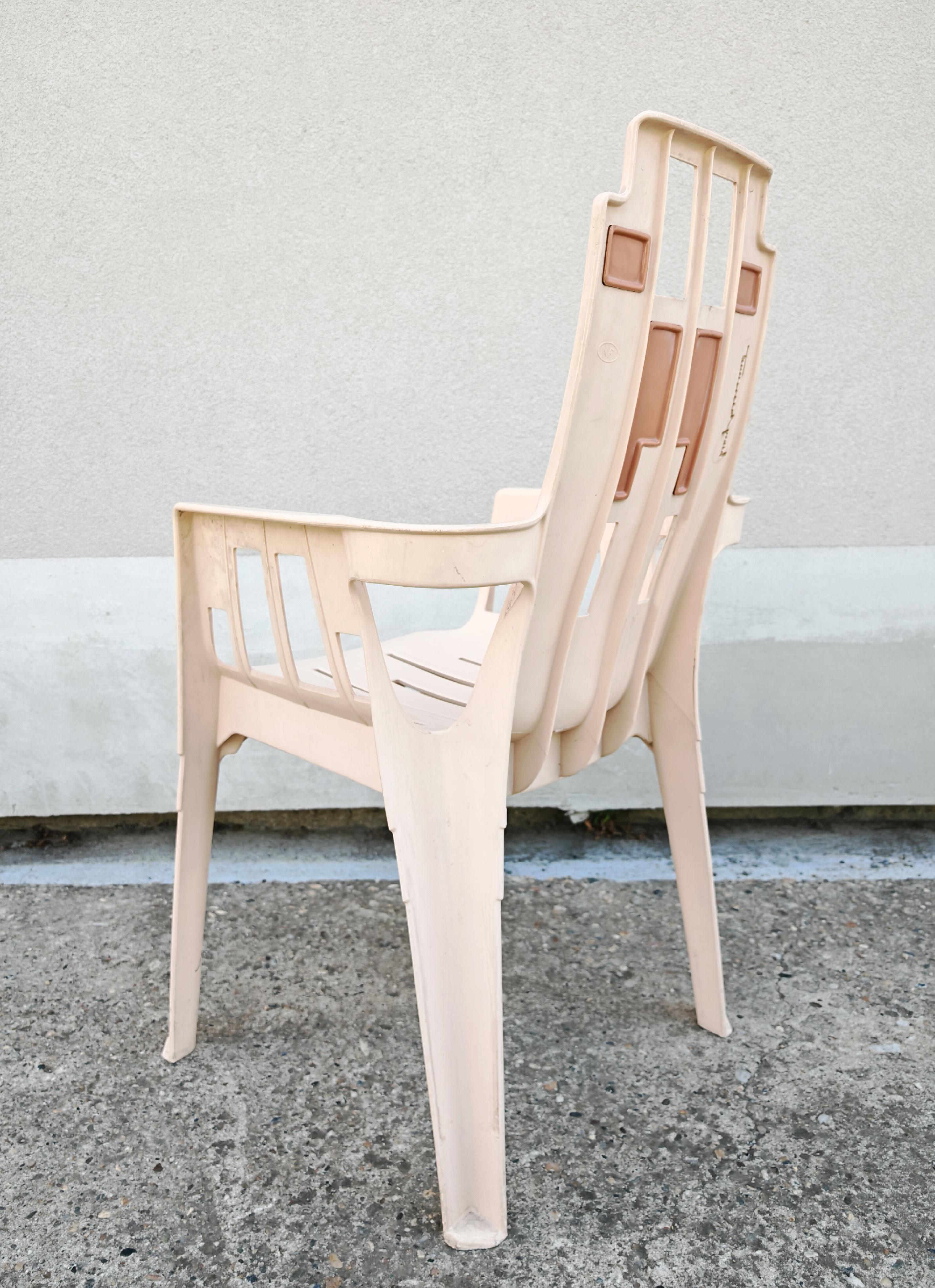 Set da giardino di ispirazione Art Déco, tavolo e 6 sedie di Pierre Paulin, Francia 1988 in vendita 10