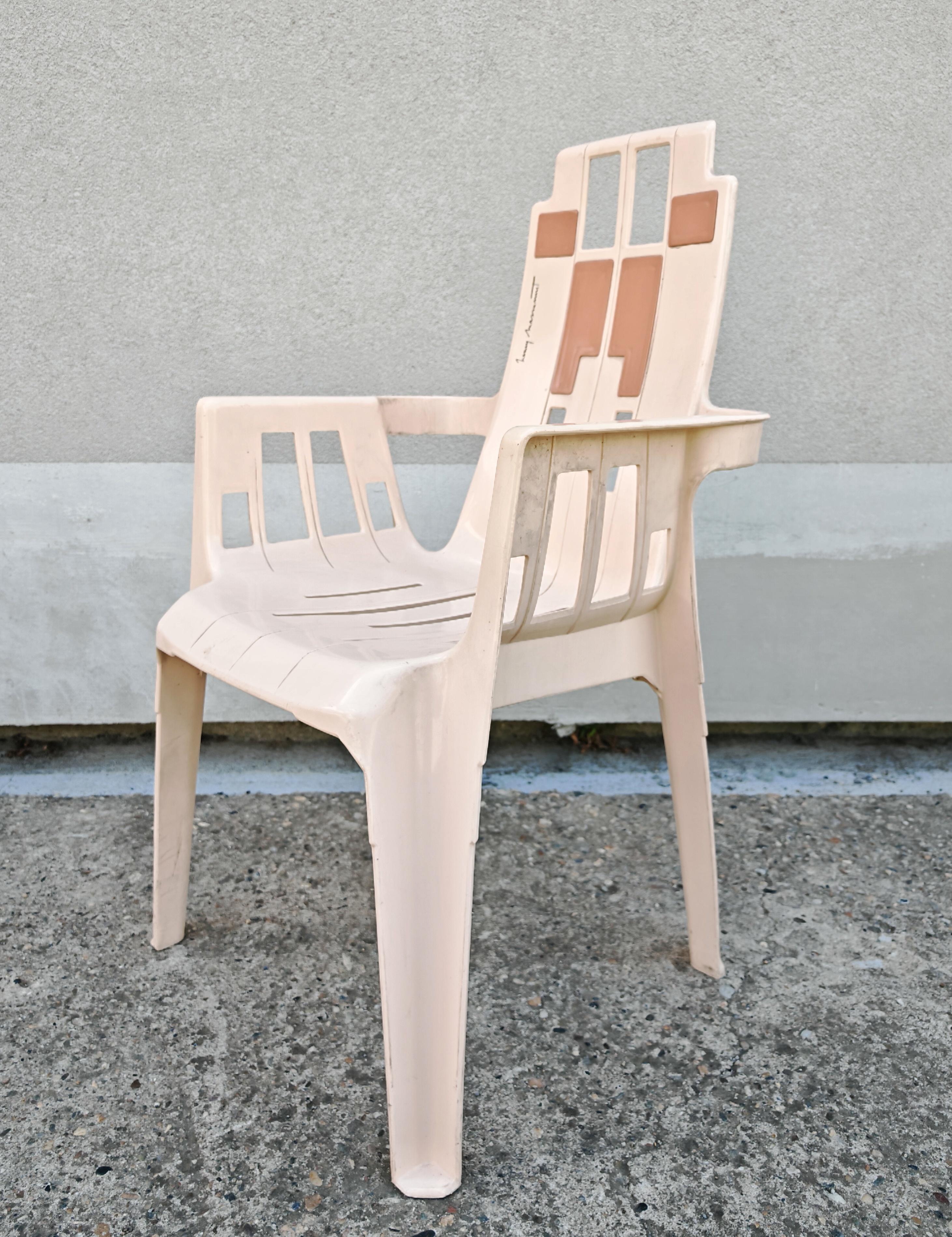 Set da giardino di ispirazione Art Déco, tavolo e 6 sedie di Pierre Paulin, Francia 1988 in vendita 12