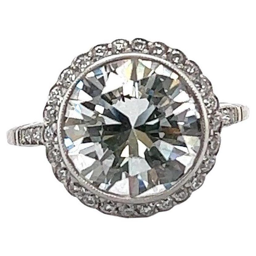 Harry Winston Inspired Diamond Halo Engagement Ring For Sale at 1stDibs