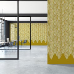 Art Deco Inspired Gold Yellow Wallpaper Panels: Grotto Turmeric Mica