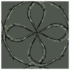 Art Deco Inspired Green Wallpaper: Quatrefoil Green