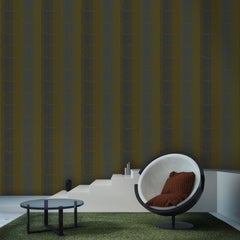 Art Deco Inspired Green & Yellow Wallpaper: Des Cercles Autumn Yellow