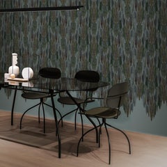 Art Deco Inspired Grey & Green Wallpaper Panels: Grotto Painshill