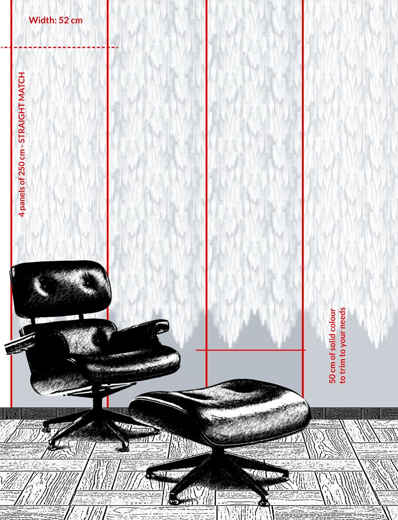 Contemporary Art Deco Inspired Grey & Green Wallpaper Panels: Grotto Painshill For Sale