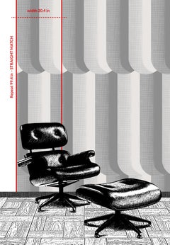 Art Deco Inspired Grey Wallpaper: Scallop Fog